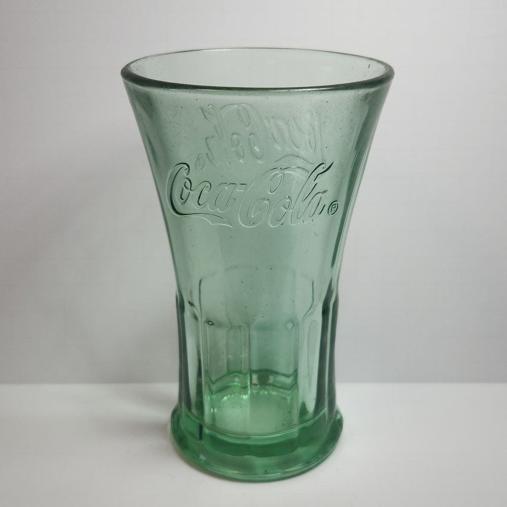 Vintage Coca-Cola Embossed Green Glass